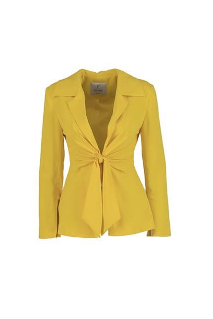 Sarı Düğüm Detaylı Anvelop Blazer Ceket Pantolon TakımST060S90350002