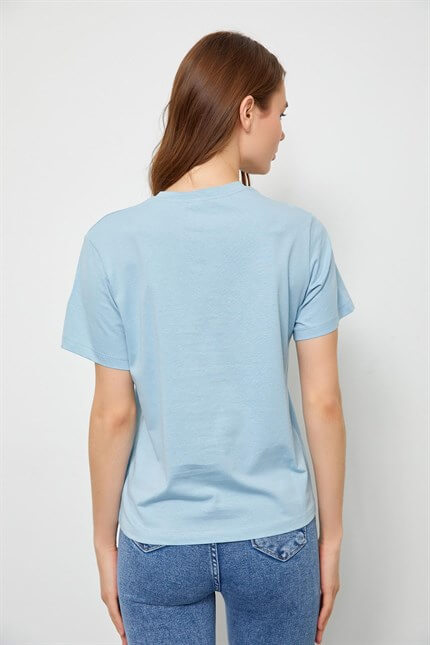 Mavi Baskılı Kısa Kol T-ShirtST060S71190021