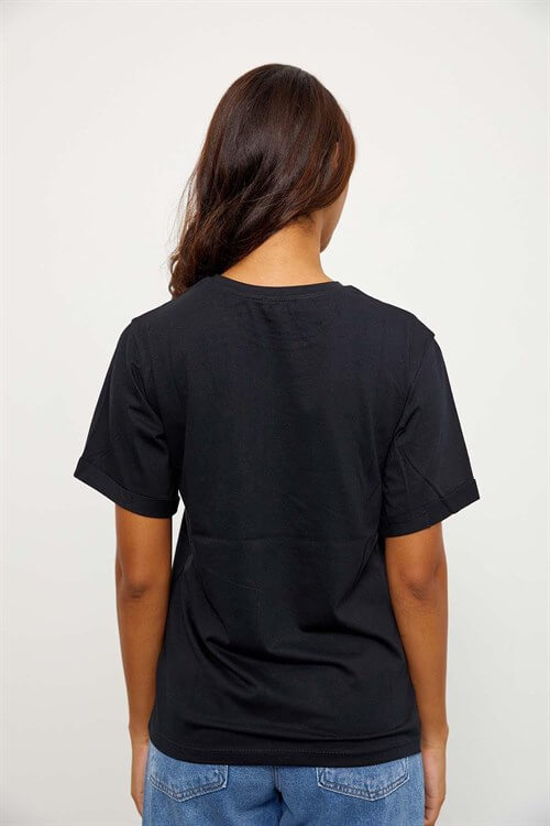 Siyah Kısa Kol Baskılı T-ShirtST060S71243001