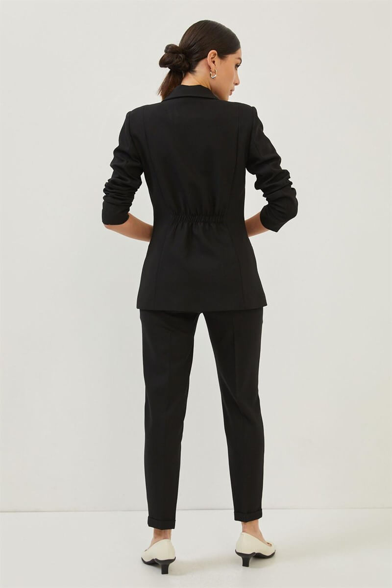 Siyah Kruvaze Blazer Ceket Pantolon TakımST060S90370002