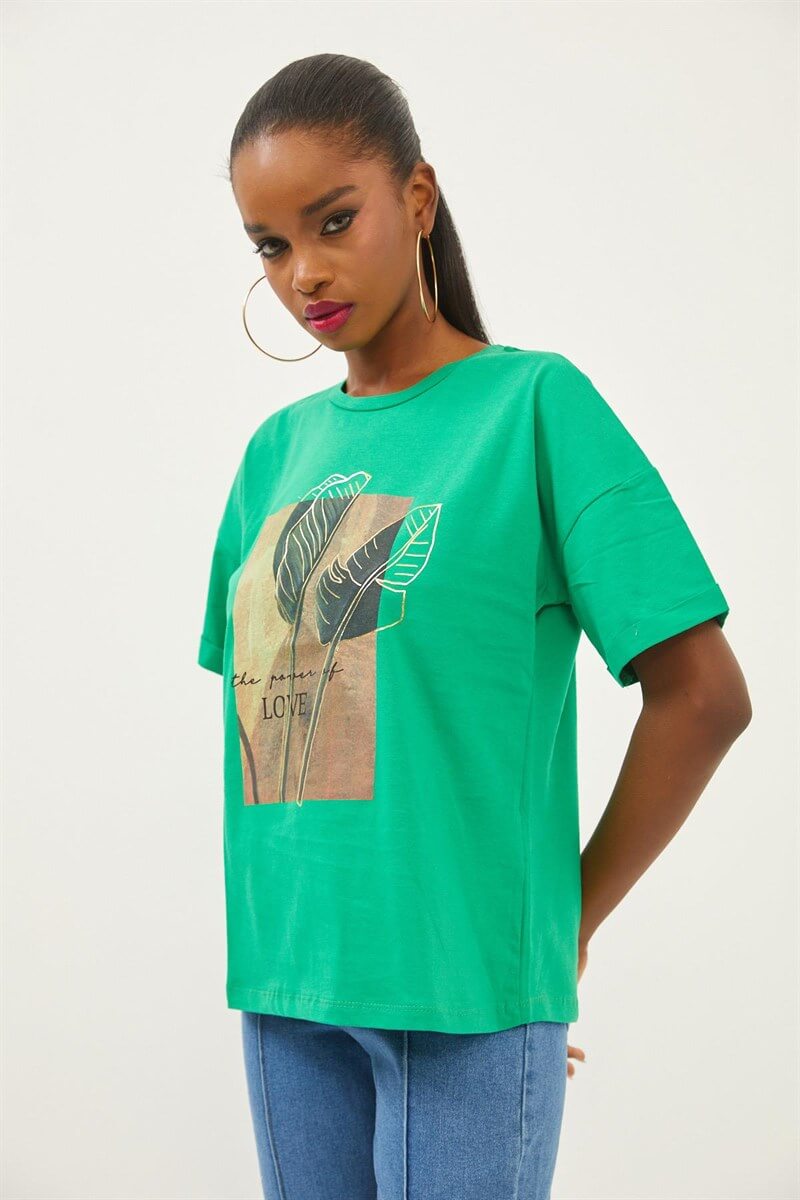 Yeşil Kısa Kollu T-ShirtST070S71281001